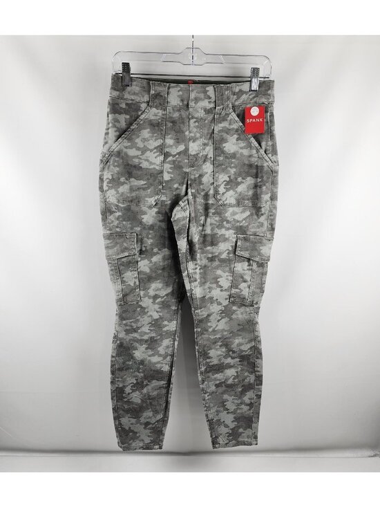 SPANX Pants - Spanx Pants Womens Large Gray Camo Stretch Twill Ankle Cargo (30x27) 20311Q NWT